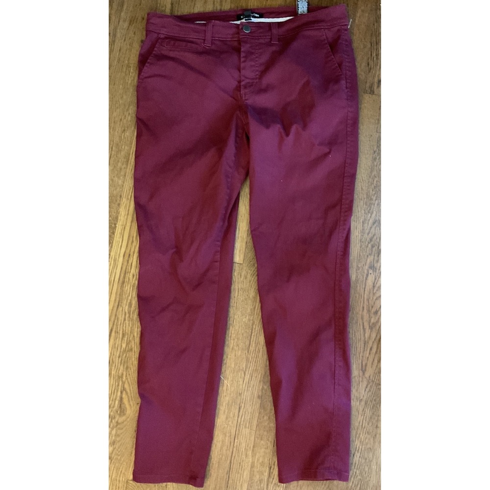 41 Hawthorn Women Maroon Burgundy Slim Fit Chino Pants Trousers Stretch Size 4